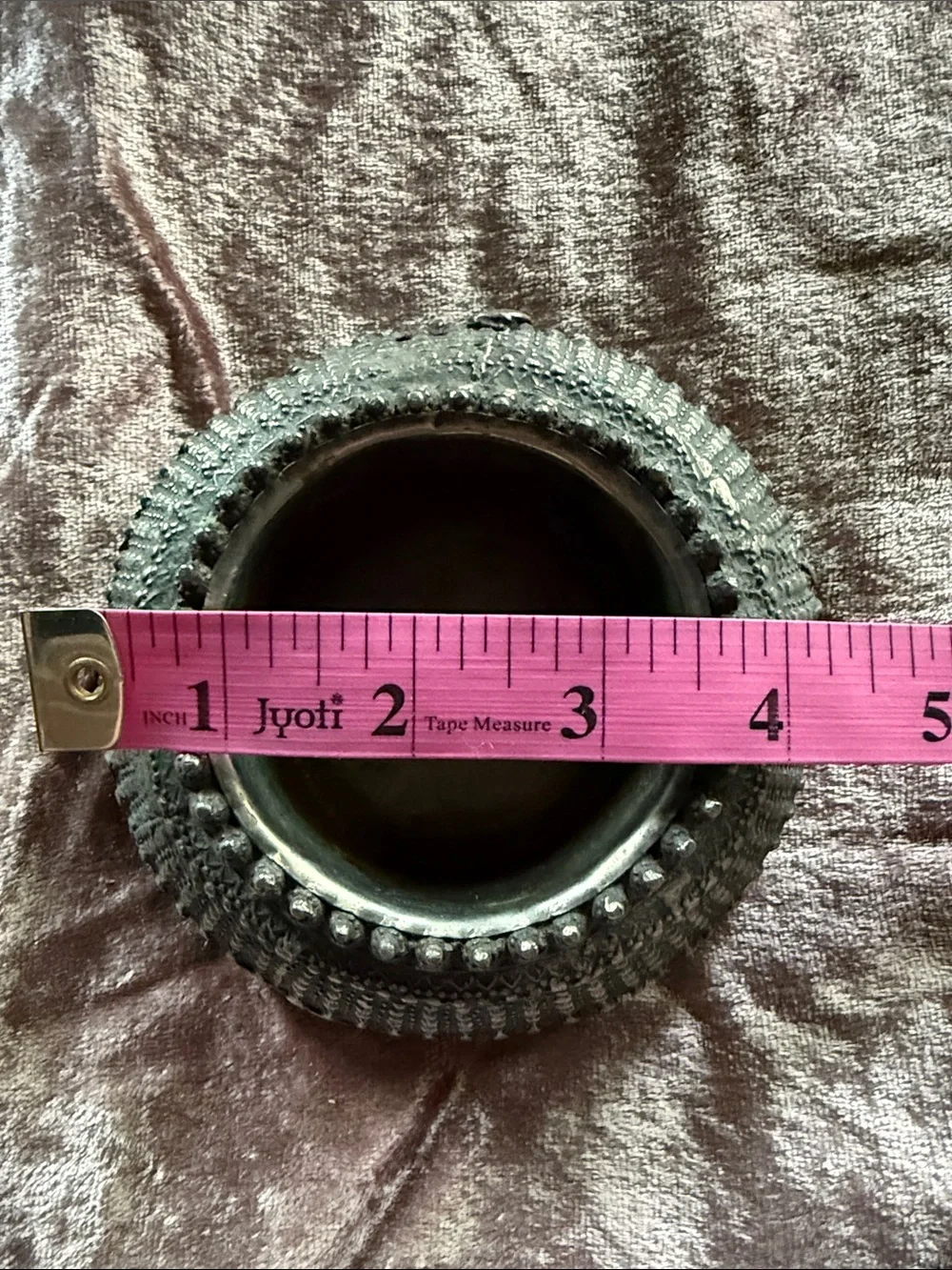 Vintage Bedouin bracelet/anklet made into into a dis/candle holder
